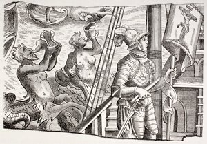 Christopher Columbus aboard his ship the Santa Maria on his first voyage to the New World, from 
